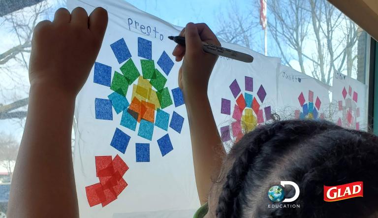 The Glad Products Company and Discovery Education support first-grade science education across United States. Credit: Discovery Education, 2022. Child creating an art project