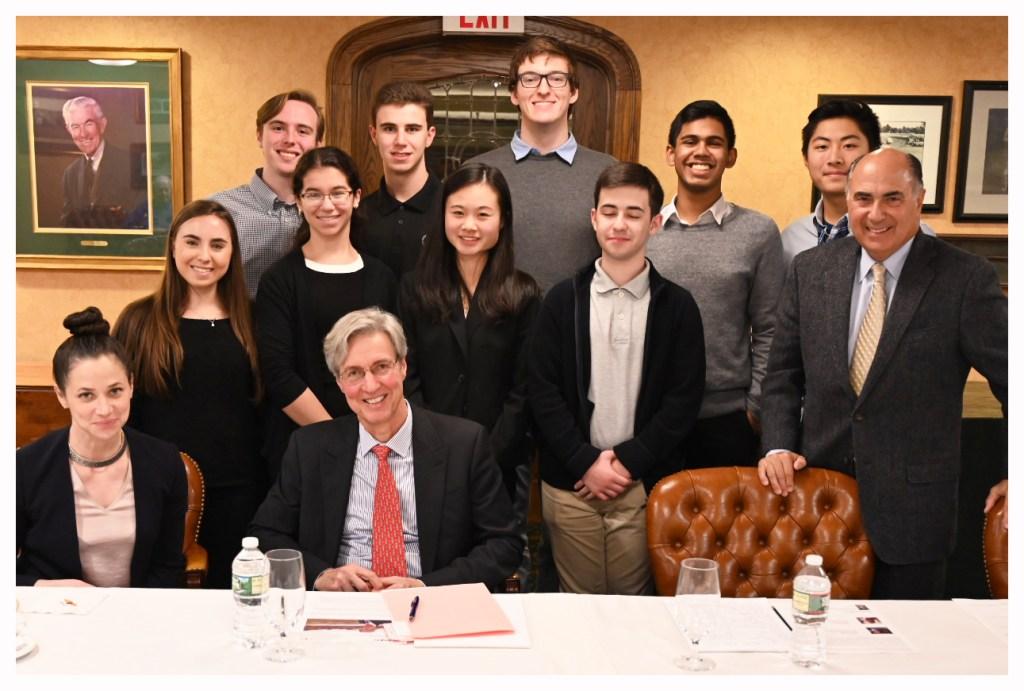 Ralph Izzo, Chairman, President & CEO – PSEG (seated, front) during a 2018 Fireside Chat with student from the STEM Scholars Program