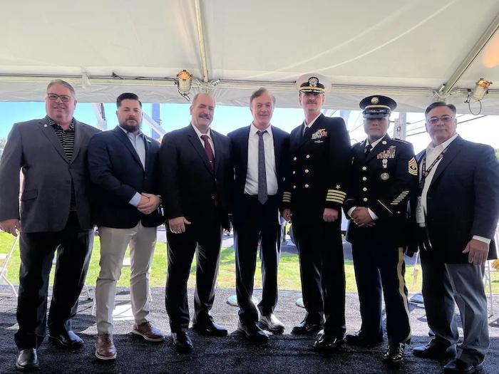 Speakers (l-r): Tom Kelly, USN, IBEW National Chairman, Mike Butler, Jack Bridges, Karl Wintermeyer, Alex Arroyo and Tim Gonzales