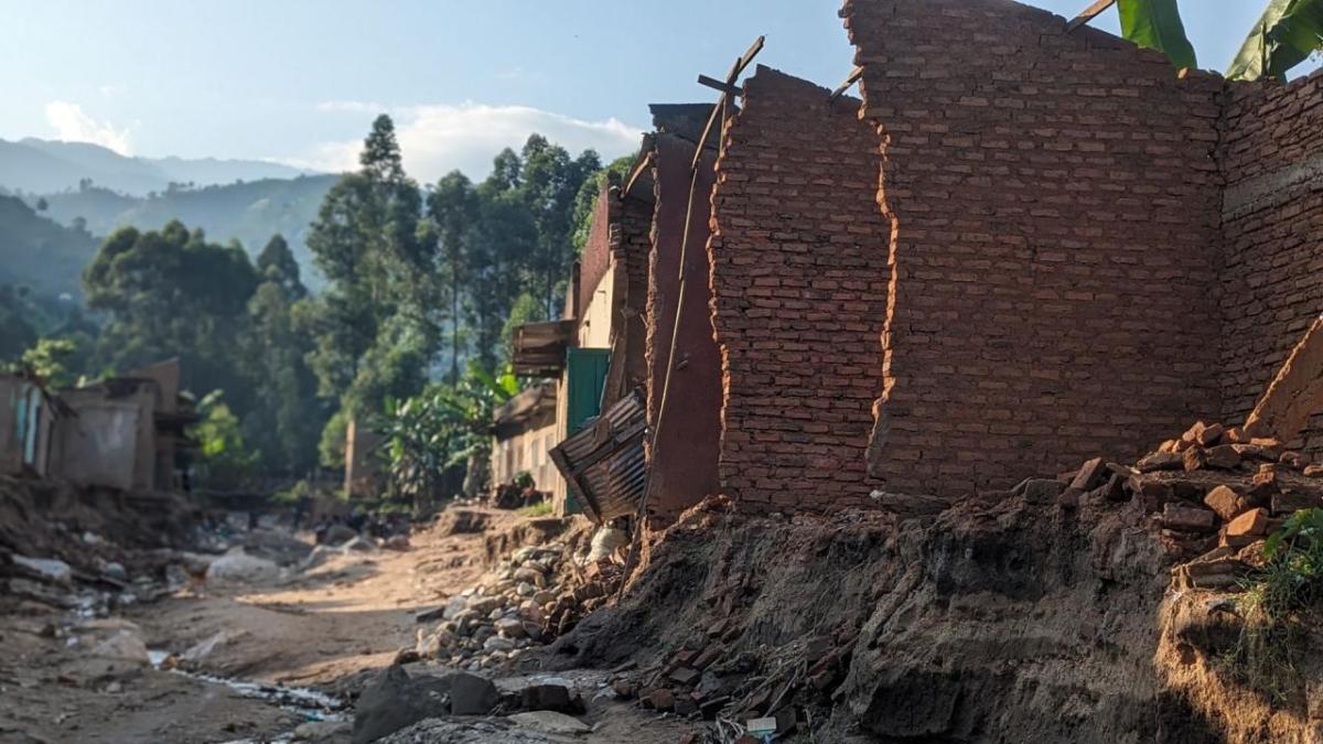 Damage inflicted by landslides in the Kasese District. 