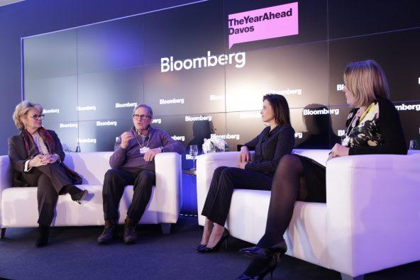 Bank of America Vice Chairman Anne Finucane, Bloomberg Chairman Peter T. Grauer, Goldman Sachs Managing Director Dina Powell and Bloomberg Economics Senior Executive Editor Stephanie Flanders at Bloomberg’s The Year Ahead Davos