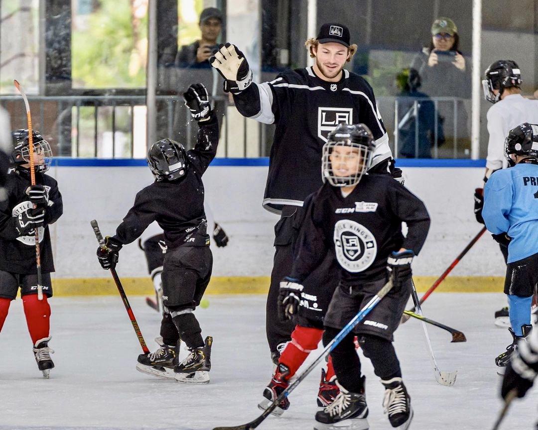 Youth hockey players from the Little Kings enjoy practice with the LA Kings.