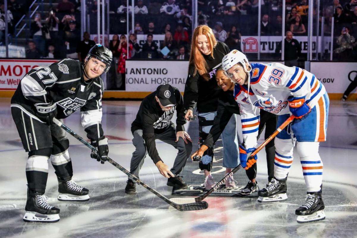Ceremonial puck drop for Ontario Reign’s Women in Sports Game