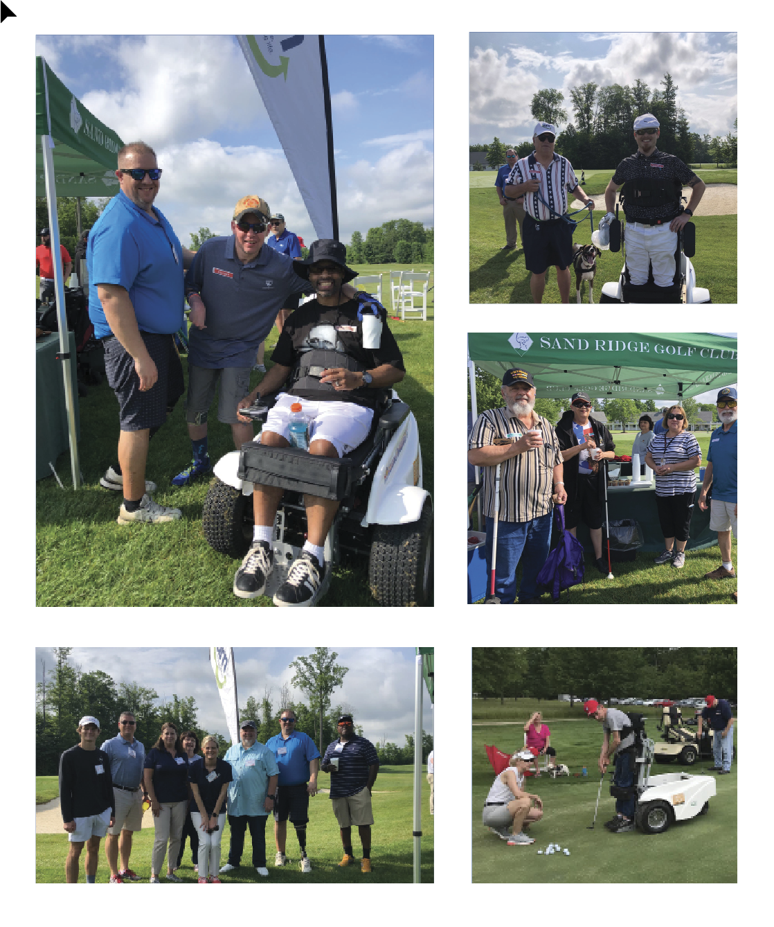 Collage of people at the Annual Stars, Stripes & Links golf clinic