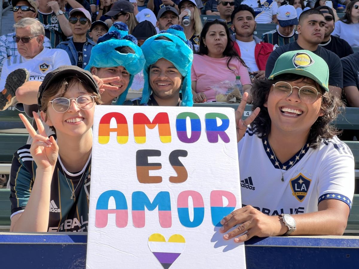 Fans celebrate LA Galaxy Pride Night at Dignity Health Sports Park