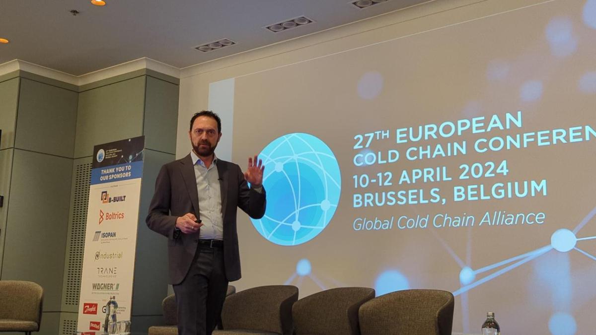 Claudio Zanframundo, president, Thermo King EMEA, Trane Technologies speaks at the GCCA European Cold Chain Conference. Claudio Zanframundo, president, Thermo King EMEA, Trane Technologies speaks at the GCCA European Cold Chain Conference.