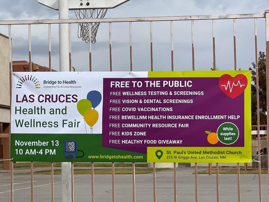 Poster saying "Las Cruces Heath and Wellness Fair, Free to the Public"