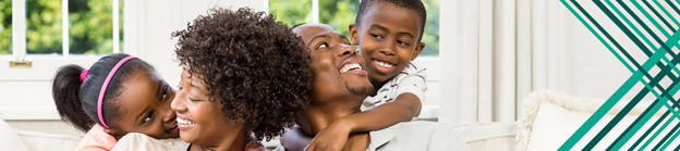 black family hugging each other