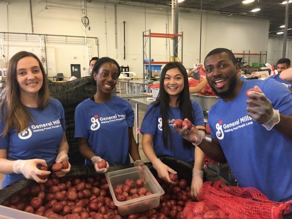 General Mills employees volunteer their time to help with rescue and redistribution of surplus food at local food banks