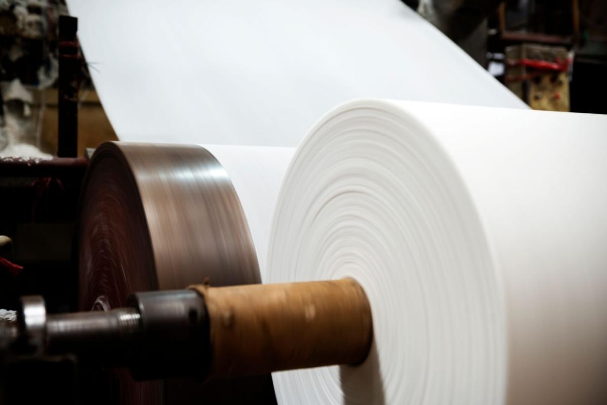 Photo of a paper press wheel