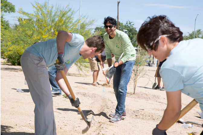 Pranav Jampani (center), Director of Sustainability at The Venetian, The Palazzo, and Sands Expo.