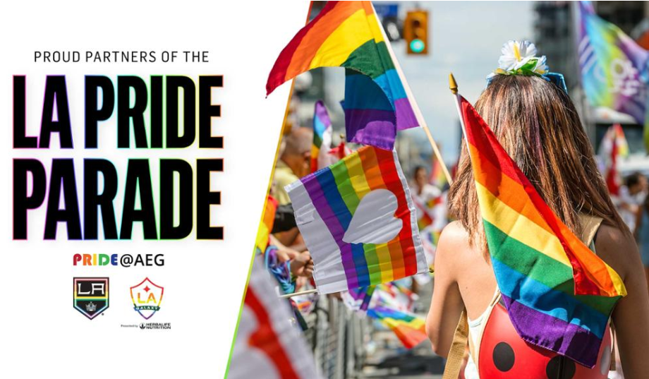 AEG and two of its LA-based teams, LA Kings and LA Galaxy to participate in the 2019 LA Pride Festival and Parade on June 9, 2019.