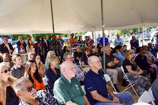 People assembled for the groundbreaking of “Project T"