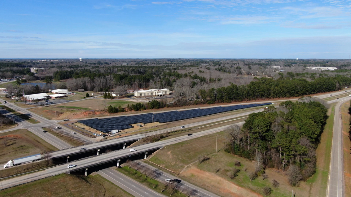 solar array near a highway