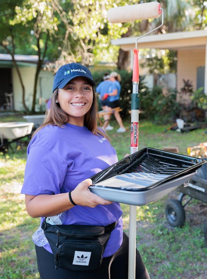 MetLife employee volunteers in Tampa, Florida helped rebuild a home with nonprofit Rebuilding Together, which MetLife Foundation supported during its Volunteering with Purpose campaign in 2024. MetLife employee volunteers in Tampa, Florida helped rebuild a home with nonprofit Rebuilding Together, which MetLife Foundation supported during its Volunteering with Purpose campaign in 2024.