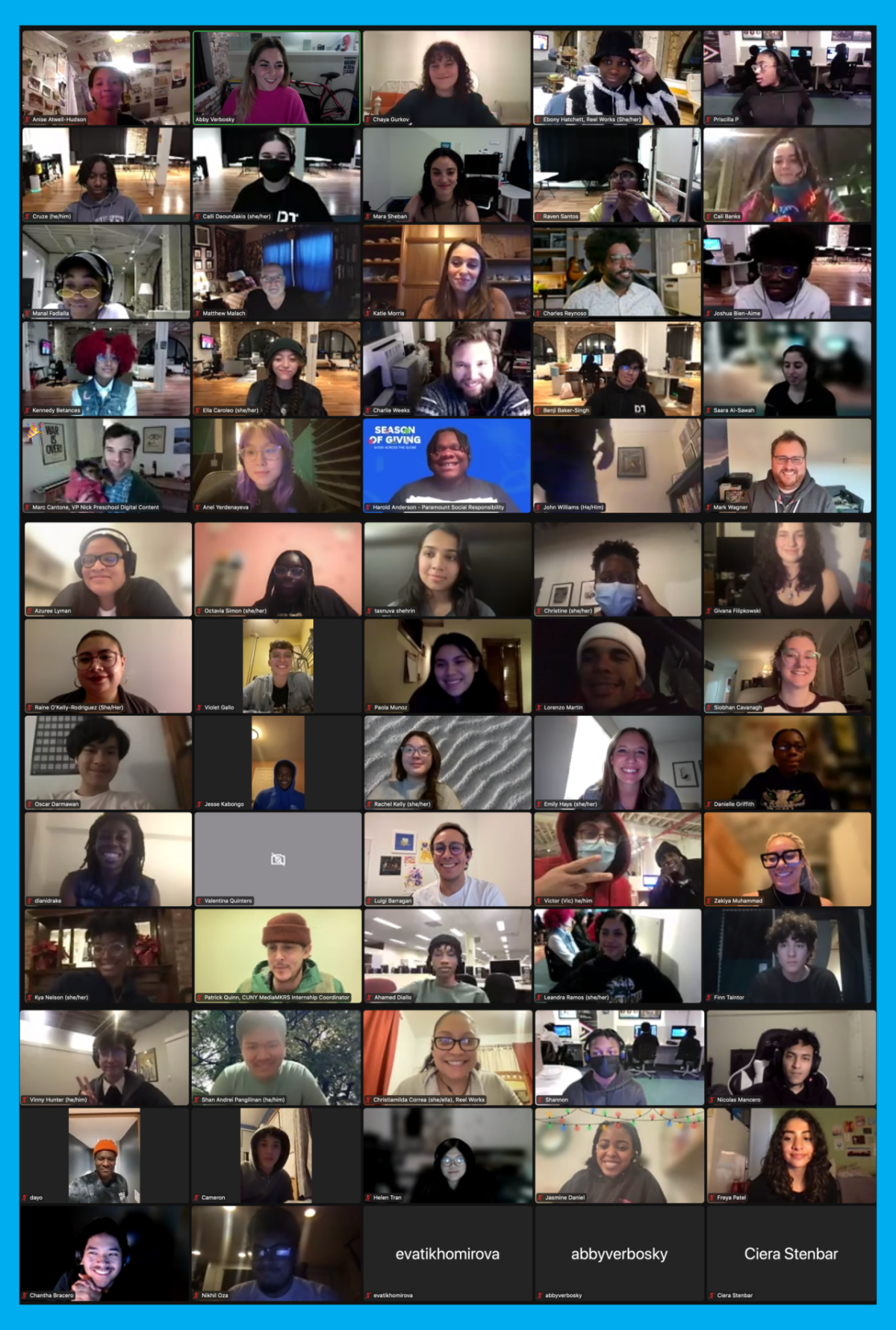 A screenshot of a virtual meeting with 65 attendees.