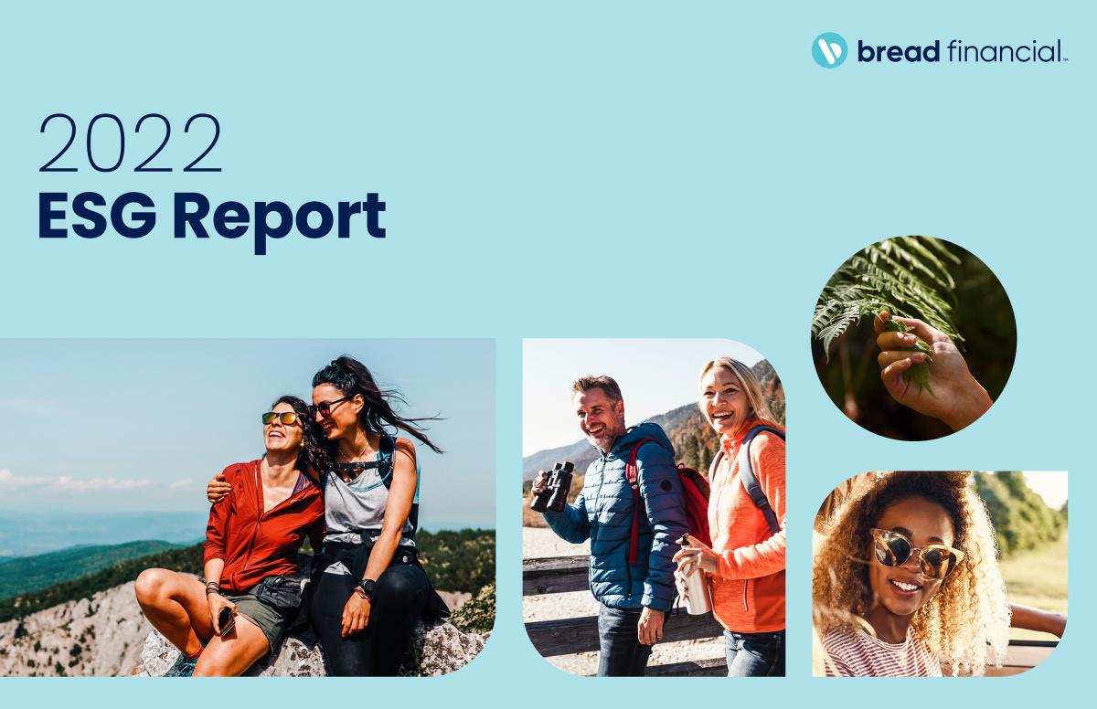 2022 ESG Report with images of smiling and active people