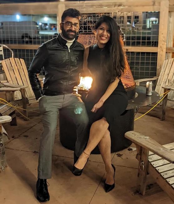 Richa Gandhi and her husband enjoying a night out.