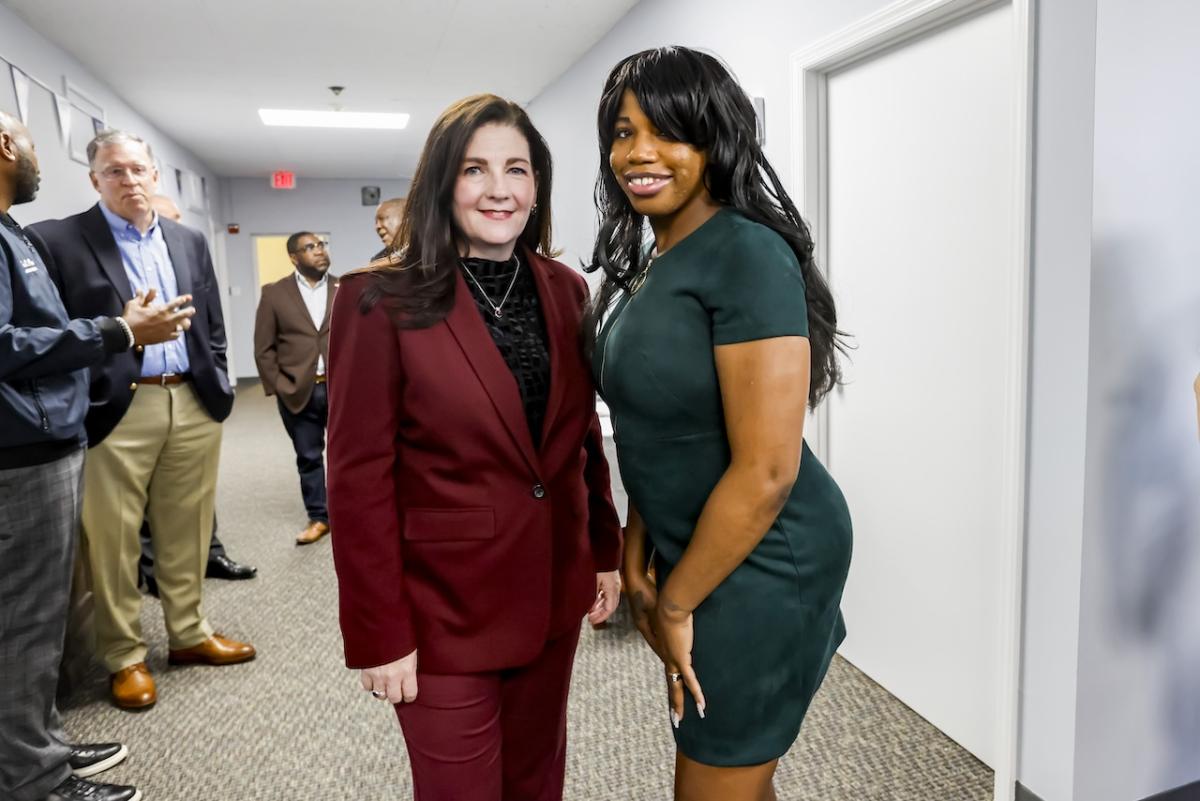 SCO client Chrissa B and Marissa Weidner, Chief Corporate Responsibility Officer at Webster Bank.