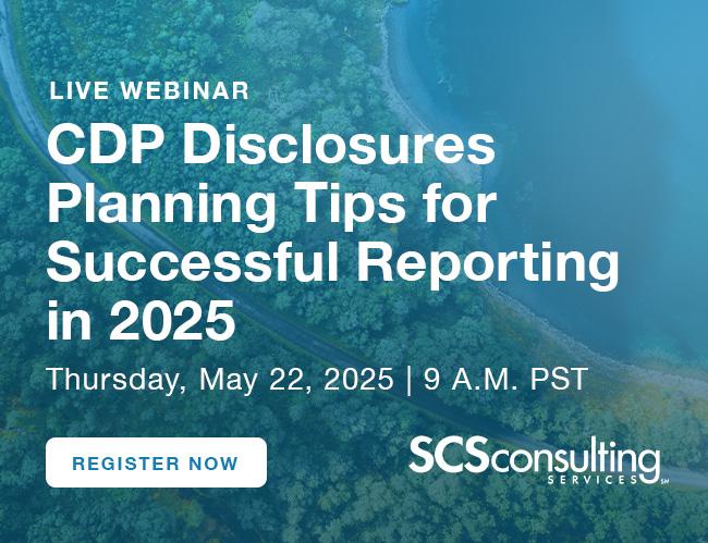 Complimentary Webinar: CDP Disclosures – Planning Tips for Successful Reporting in 2025