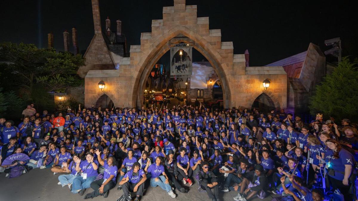 Group photo at night