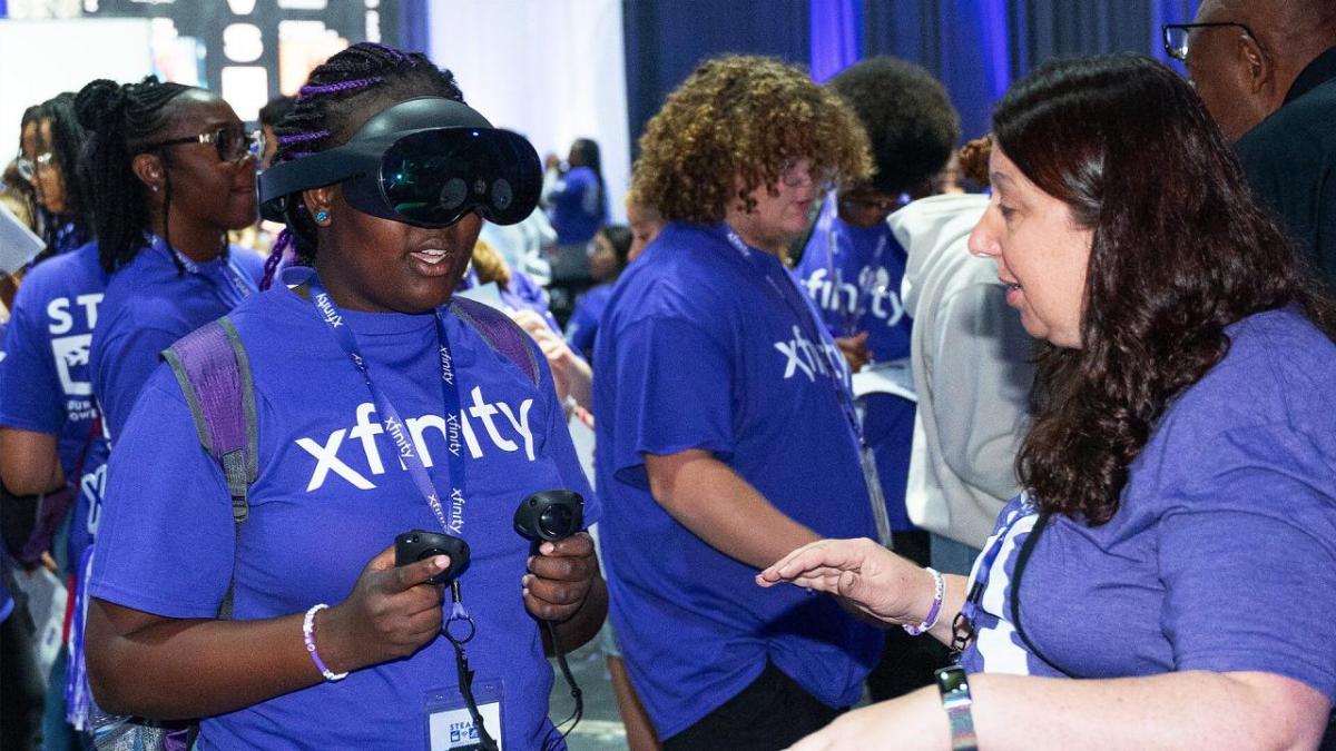 Person wearing VR headset