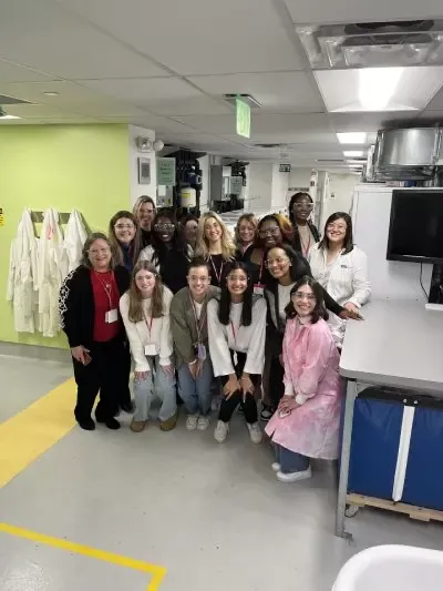 A group of STEM students in P&G headquarters and Research & Development Center