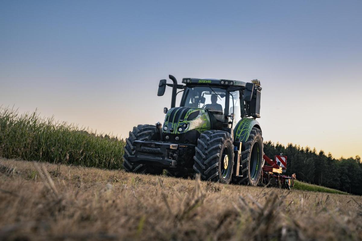 Green STEYR Hybrid tractor