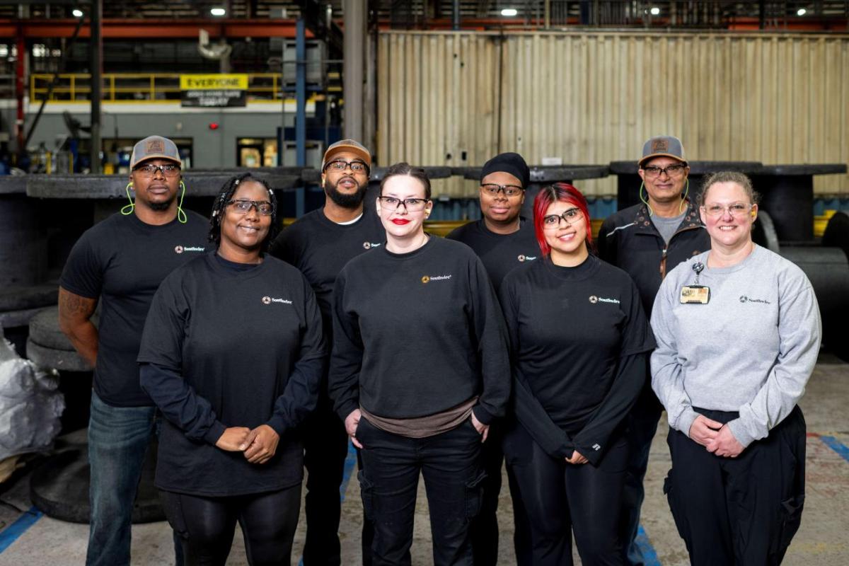 Group photo of team members at Southwire's MC Plant