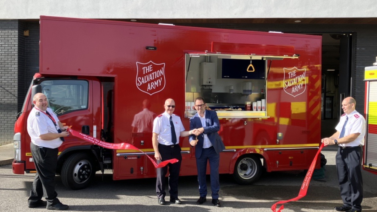 Photo credit Salvation Army A red Incident Response Unit for The Salvation Army