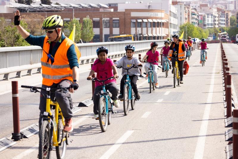 Teacher and student bikers