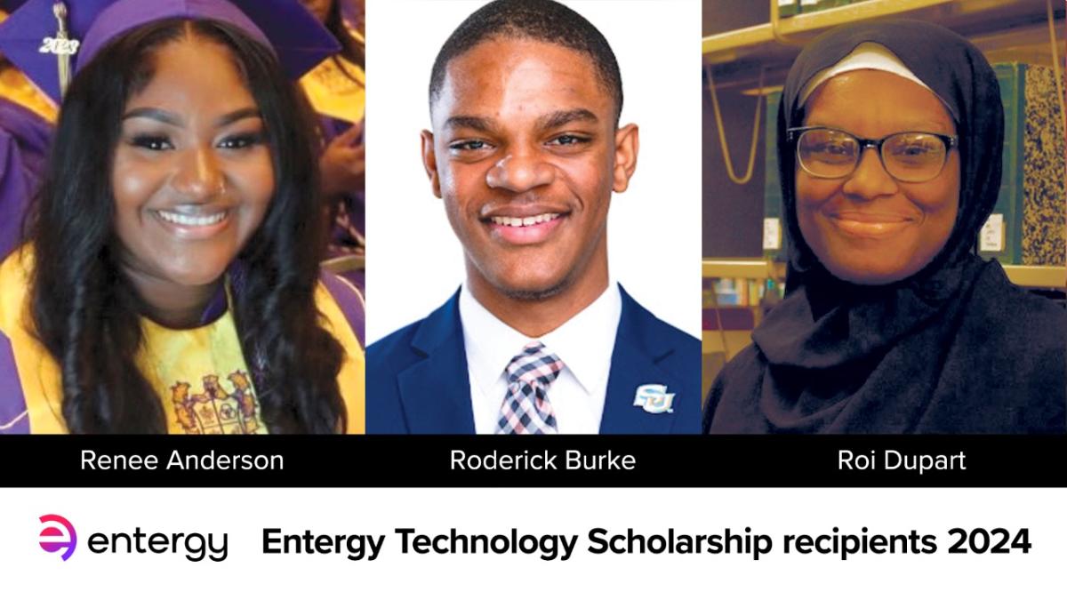 Headshots of Entergy Technology Scholarship recipients 2024