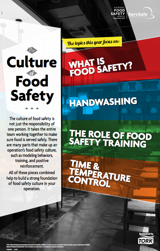 National Food Safety Month was created in 1994 to heighten the awareness of food safety education. Each year, we feature a new theme and create free training activities and posters for the restaurant and foodservice industry to help reinforce proper food safety practices and procedures.