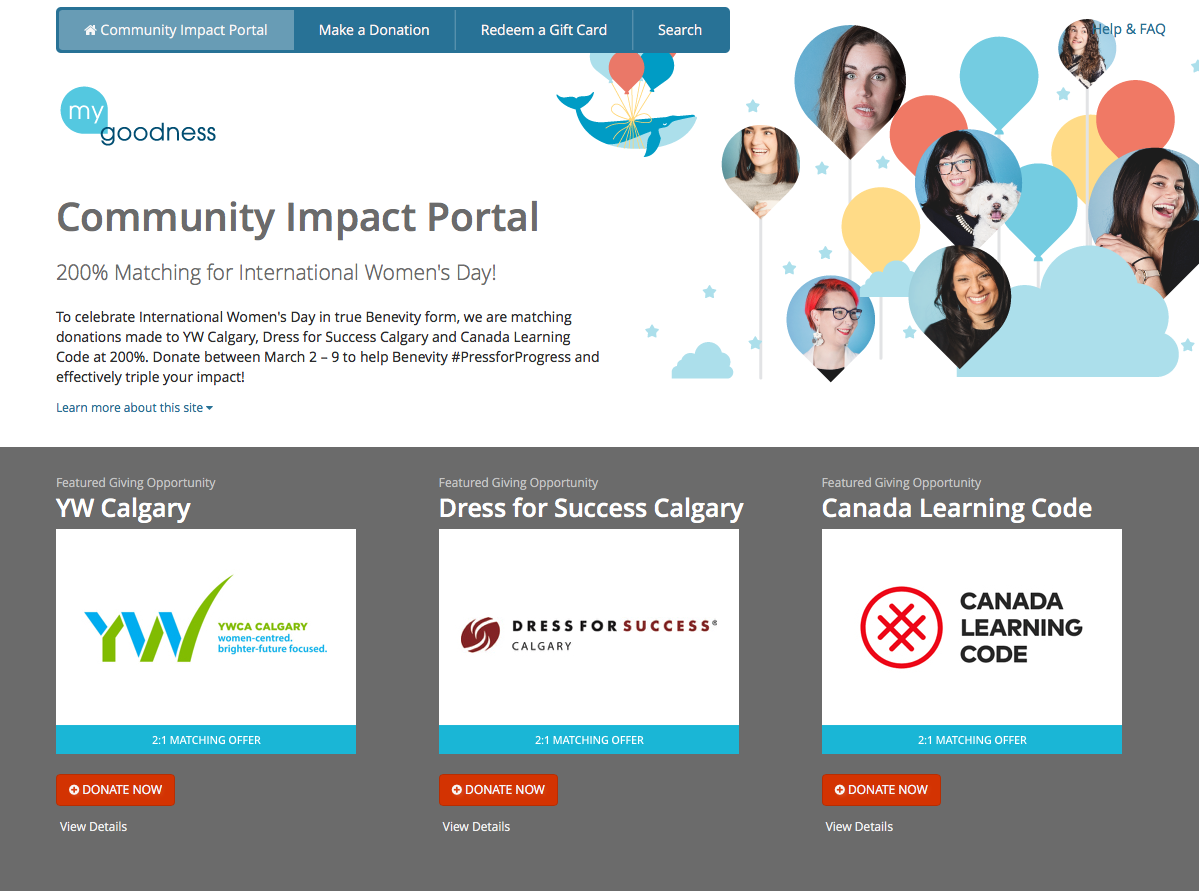 Benevity's Community Impact Portal