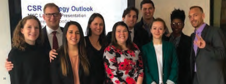 Moody's colleagues and NYCLab students at the presentation of their CSR strategy outlook