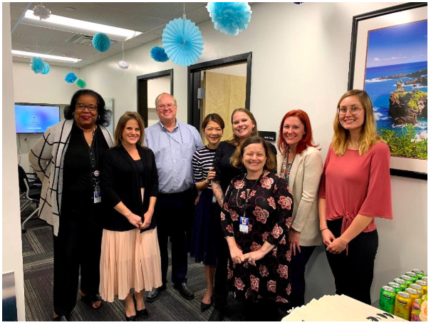 Featured from left to right: Theresa Haywood-McCarley, Senior Director of CSR; Brianna Rice, Ethics Program Manager; Keith Jackson, President and CEO, Jean Chong, Vice President of Ethics and CSR; Lana Hall, CSR Program Manager; Jackie Terry, CSR Program Manager; Candaice Robetoy, CSR Intern and Cassandra Savel, CSR Intern.