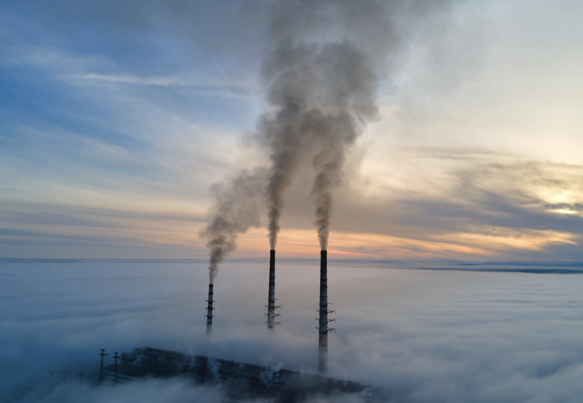 Aerial View of a Coal Power Plant