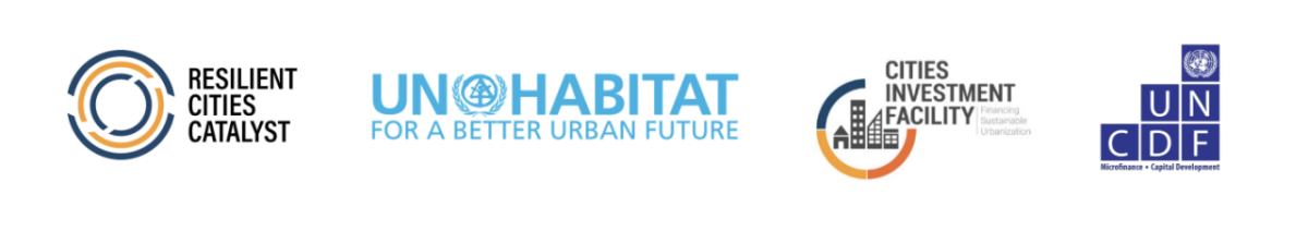 logos for Resilient Cities Catalyst, UN Habitat for a Better Urban Future, Cities Investment Facility, and UN CDF
