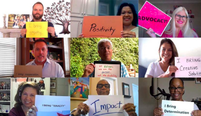 collage of Edison employees holding signs that say what they each bring to the company