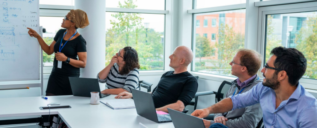 business meeting of diverse team members