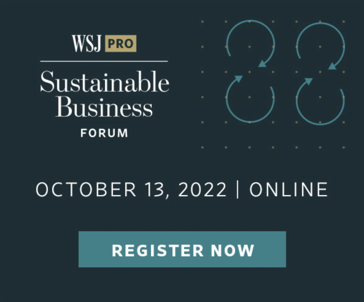 WSJ Pro Sustainable Business Forum