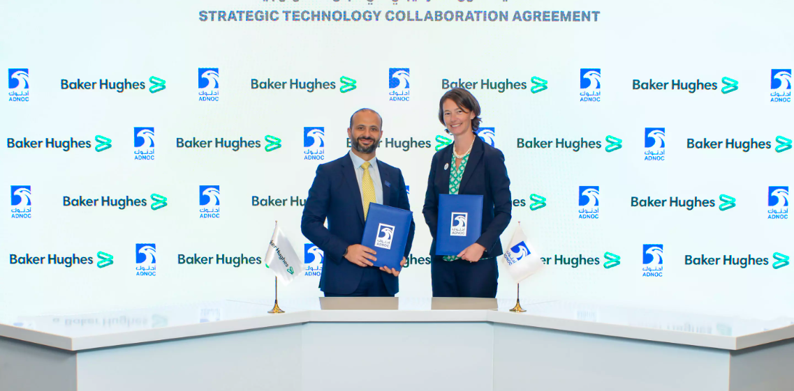 Zaher Ibrahim, Vice President, Europe, Middle East & Africa of Baker Hughes and Sophie Hildebrand, ADNOC Group Chief Technology Officer