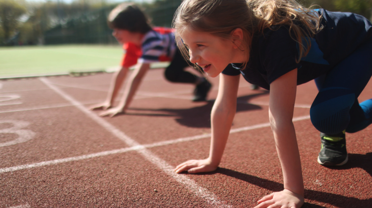 Girl Starting Race