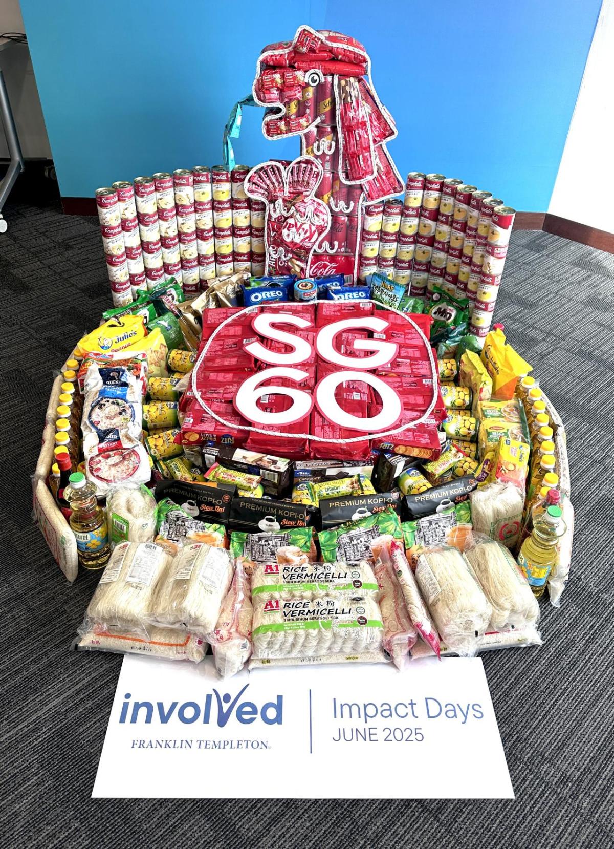 Singapore CAN food drive sculpture.