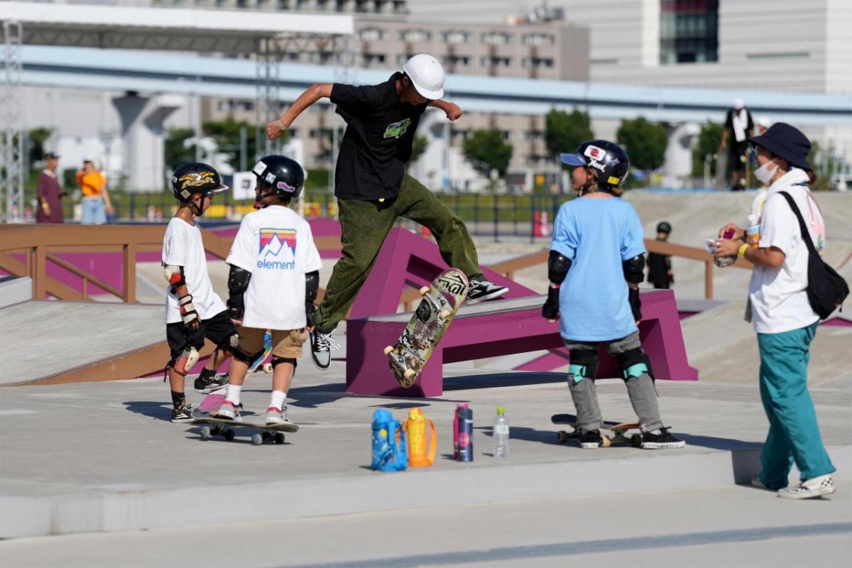 Children skateboarding 