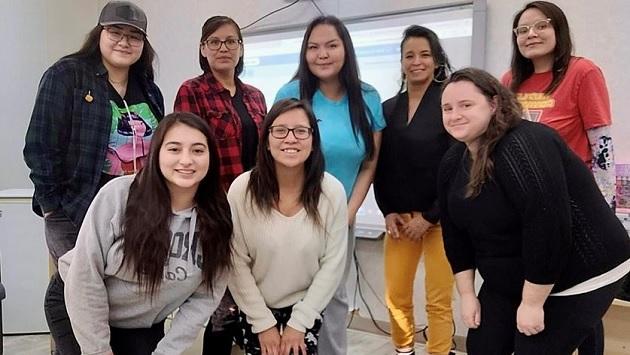 The first cohort of graduates from the Construction Foundation of BC’s Sky Keepers program gather for a group picture in March 2023. " "