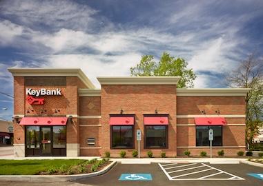KeyBank branch rendering showing the exterior.