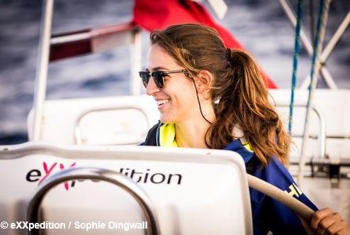 Sofia Nogues on eXXpedition Round the World. Photo credit: Sophie Dingwall