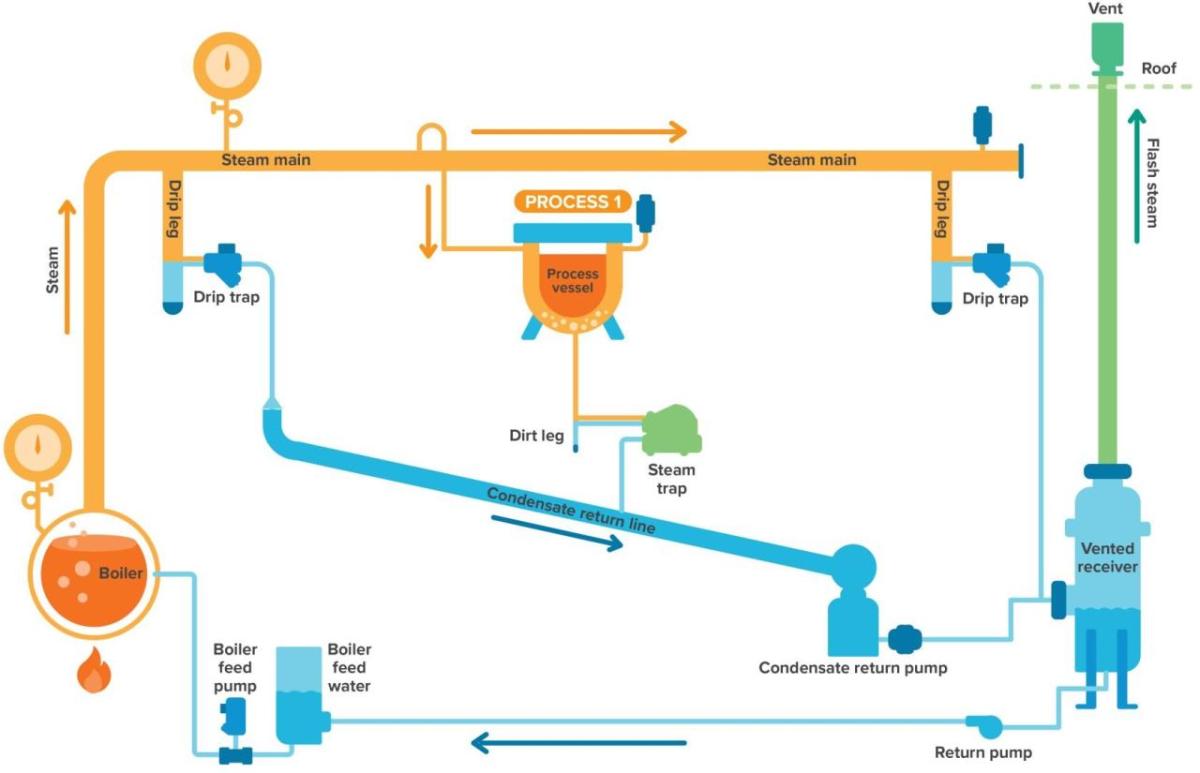 Illustration of steam process