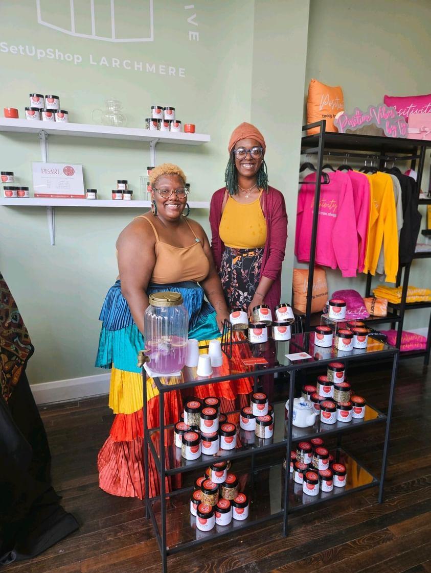 Dominique Todd-Shumate (L) and KaShala Smith (R), co-founders of Steeped Pearl Tea. KaShala Smith, the co-founder of Steeped Pearl Tea.